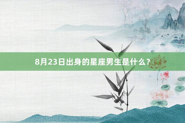 8月23日出身的星座男生是什么？